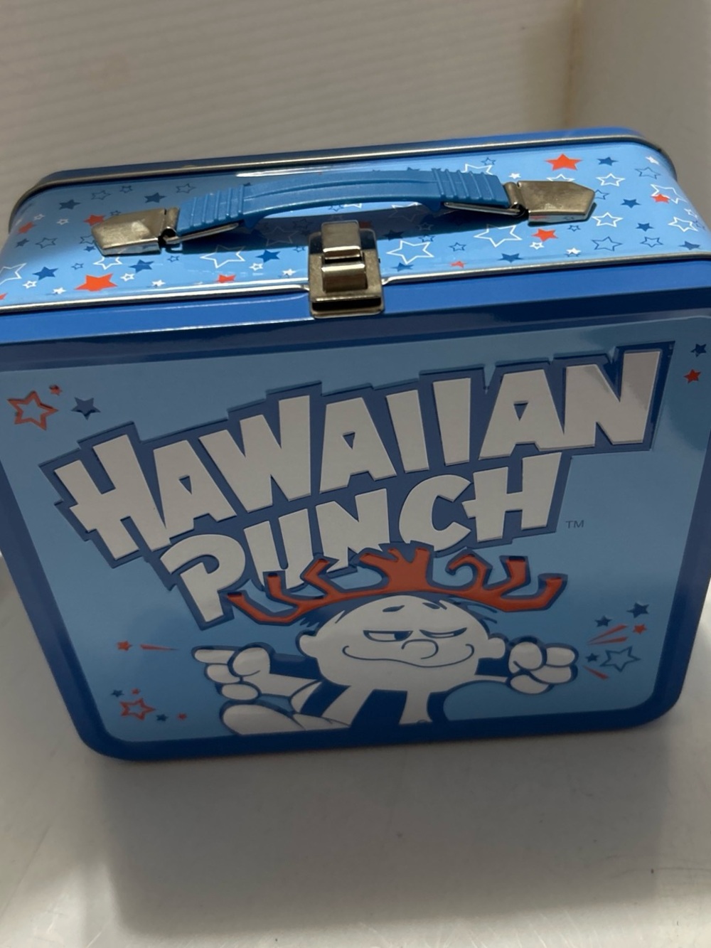 Hawaiian Punch Blue Metal Lunchbox Tin with Handle